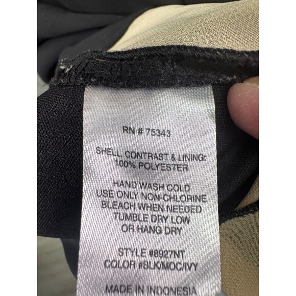 Enfocus Studio Color Block Knee Length Dress Women's Size 14 Black Tan White - Picture 7 of 7